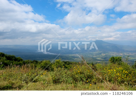 View of the mountain and nature Park at thailand View of the mountain and nature Park at thailand 118246106