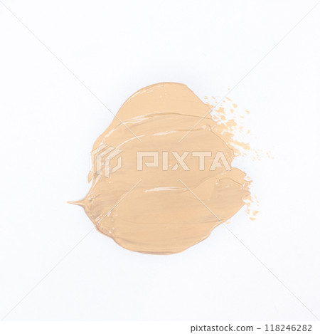 Foundation Stroke on White Background Top View Foundation Stroke on White Background Top View 118246282