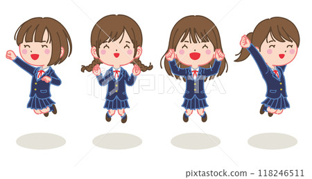 穿著制服跳躍的女孩 118246511