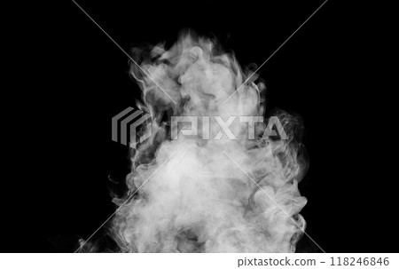 Stunning Abstract Steam Clouds on an Elegant Black Background 118246846