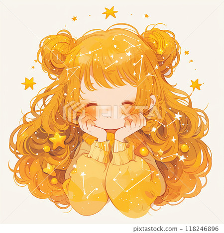 ZODIAC SIGN VIRGO A girl with long hair is surrounded by a lot of stars. She is praying and looking up at the stars ZODIAC SIGN VIRGO A girl with long hair is surrounded by a lot of stars. She is praying and looking up at the stars 118246896