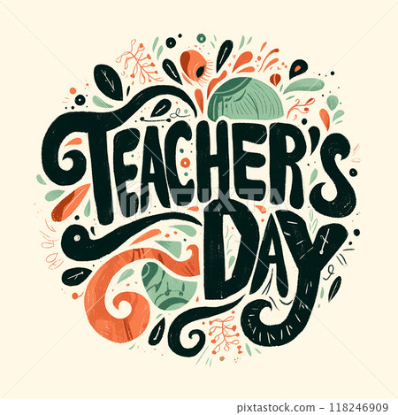 Logo "Teachers Day" school illustration art 118246909
