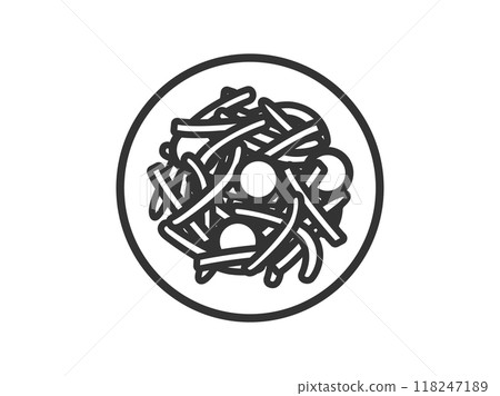 Illustration of Thai food, Som Tam icon (line drawing) 118247189