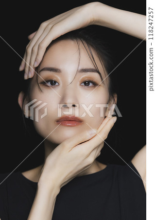 Woman on a black background Woman on a black background 118247257