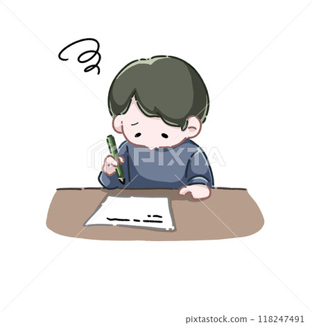 Boy studying hard 118247491