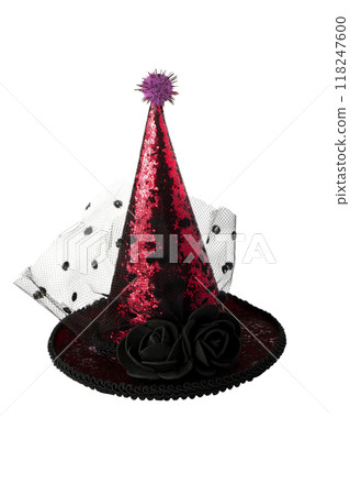 Shiny halloween hat on a white background. 118247600
