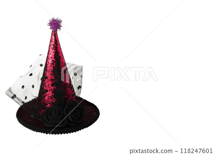 Shiny halloween hat on a white background. Shiny halloween hat on a white background. 118247601