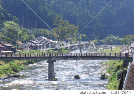 People enjoying fishing in the Yoshino River in Nara Prefecture People enjoying fishing in the Yoshino River in Nara Prefecture 118247644