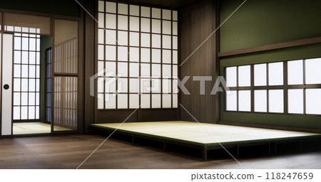 Standard Empty room japan wood interior design. 3D rendering 118247659