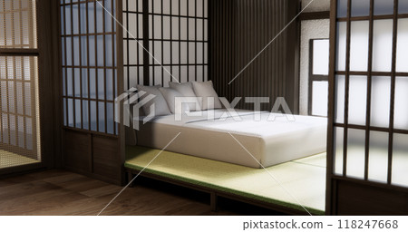 Modern Bedroom design with decoration at room modern japan style.3D rendering 118247668