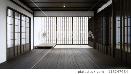 Standard Empty room japan wood interior design. 3D rendering 118247684
