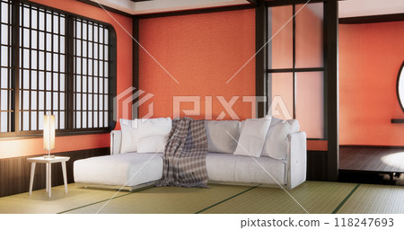 Lush lava empty living room with decoraion .3D rendering Lush lava empty living room with decoraion .3D rendering 118247693