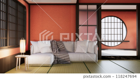 Lush lava empty living room with decoraion .3D rendering Lush lava empty living room with decoraion .3D rendering 118247694