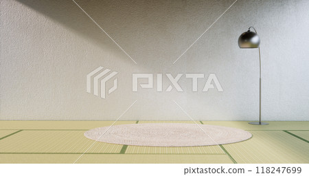 Standard Empty room japan and tatami mat floor. 3D rendering 118247699