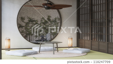 japan low table and pillow in modern living room colorful style. 3D render 118247709