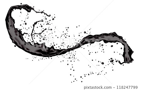 Realistic black ink splash on white background vector 118247799
