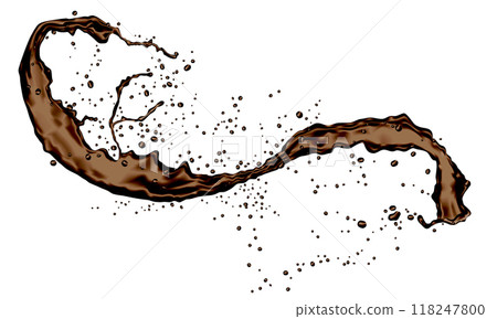 Realistic brown cocoa splash on white background vector 118247800