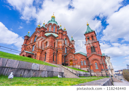 Uspenski Cathedral, Helsinki - A Vibrant Red Orthodox Church. Uspenski Cathedral, Helsinki - A Vibrant Red Orthodox Church. 118248440