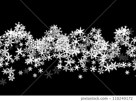 Christmas background with falling snowflakes. Winter holiday background or frame with pattern of layered snow. 118249172