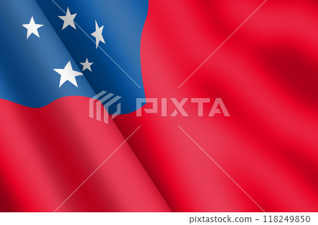 Western Samoa flag 3d illustration 118249850