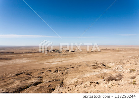 Karagiye depression view, Mangystau region, Kazakhstan 118250244
