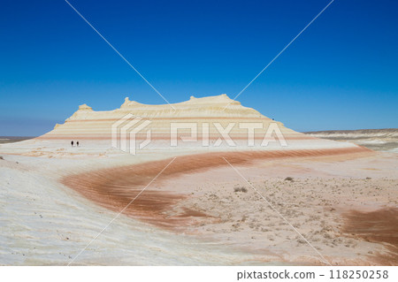 Kyzylkup rock strata landscape, Mangystau desert, Kazakhstan 118250258