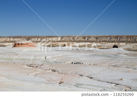 Kyzylkup rock strata landscape, Mangystau desert, Kazakhstan Kyzylkup rock strata landscape, Mangystau desert, Kazakhstan 118250260
