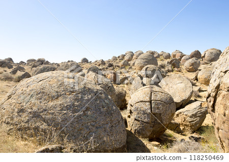 Valley of the spheres, Torysh, Mangystau region, Kazakhstan 118250469