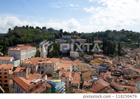 Piran medieval town aerial view, Slovenia 118250479