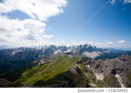 Odle group view, dolomites landscape 118250482