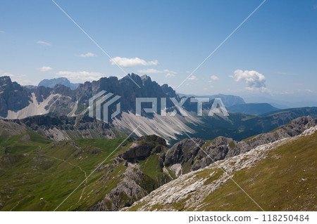 Odle group view, dolomites landscape Odle group view, dolomites landscape 118250484
