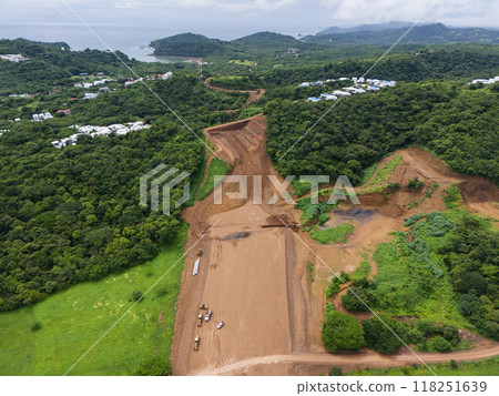 Preparing to build road in green hill 118251639
