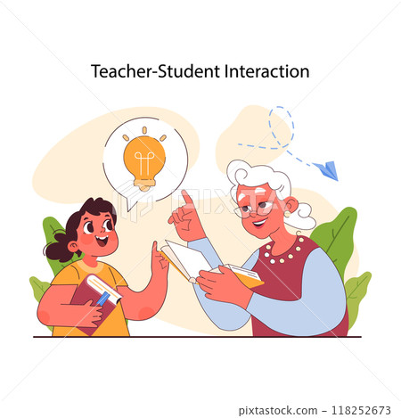 Pedagogy. Method of children upbringing and education. Primary school kids gaining knowledge and skills, modern approach to teaching. Flat vector illustration 118252673