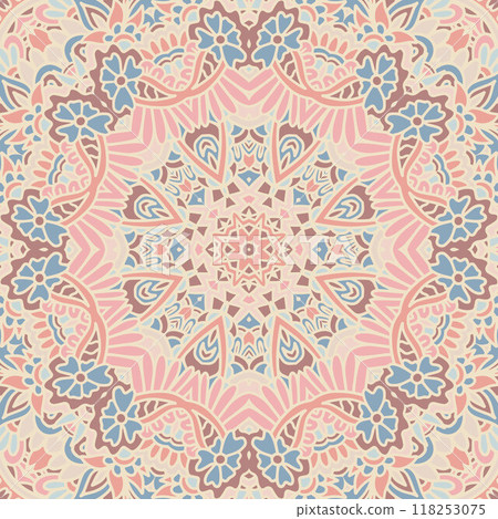 Trendy african tribal seamless pattern fort fabric. Bohemian nomadic style doodle handdrawn arts. 118253075