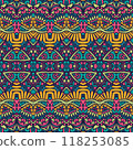Geometric doodle mosaic colorful abstract decorative vector seamless ornamental pattern. 118253085