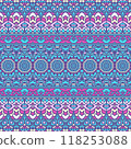 Abstract aztec style seamless pattern. Geometric festive colorful grunge ethnic tribal surface design 118253088