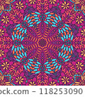 Floral ethnic tribal festive pattern for fabric. Abstract geometric colorful seamless mandala flower ornamental. 118253090