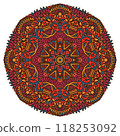 Vector floral art mandala. Ethnic design with colorful ornament. Arabesque medallion vector 118253092
