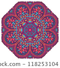 Vector seamless pattern Aztec Colorful ethnic tribal geometric psychedelic folkloric style print. Mandala art. 118253104