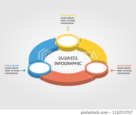 timeline circle chart template for infographic for presentation for 3 element timeline circle chart template for infographic for presentation for 3 element 118253707