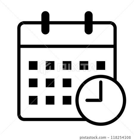 Calendar icon (schedule time), line width can be modified Calendar icon (schedule time), line width can be modified 118254108