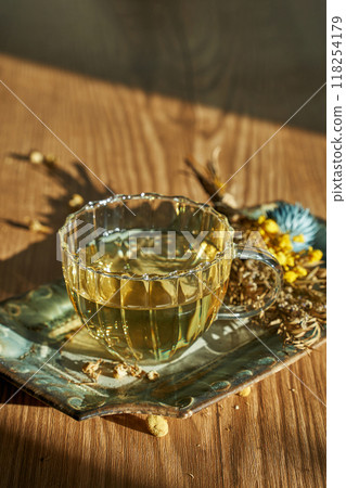 Chamomile tea table photo Chamomile tea table photo 118254179