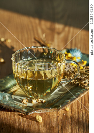 Chamomile tea table photo Chamomile tea table photo 118254180
