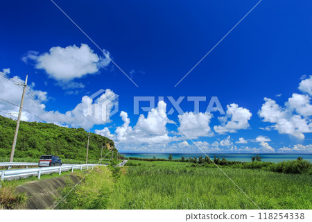 Okinawa drive in summer 118254338