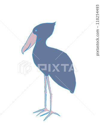 Simple shoebill illustration 118254493