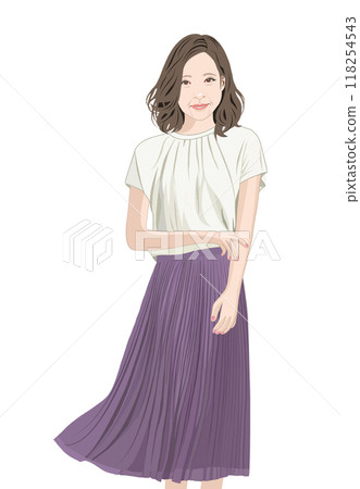 Illustration of an adult woman standing 118254543