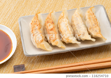 Delicious looking roasted dumplings 118254710