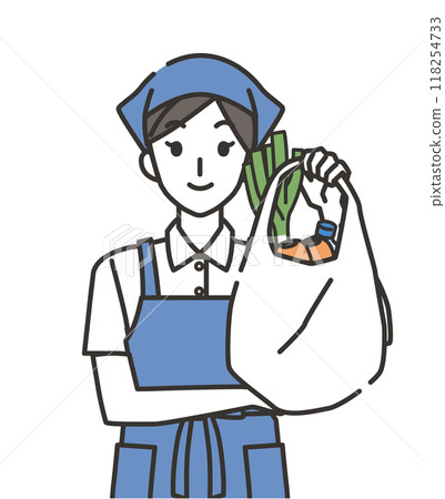 遞出塑膠袋的女店員 118254733