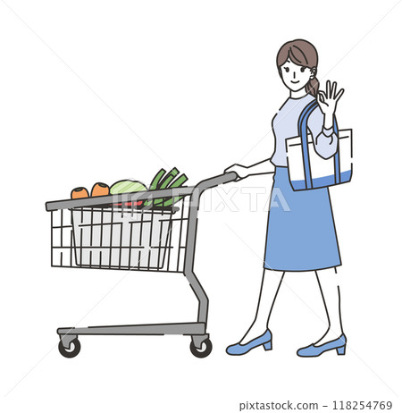 一個女人在購物的好姿勢 118254769