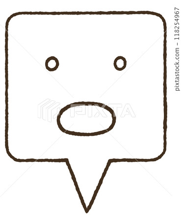 Simple speech bubble icon - lines only 118254967